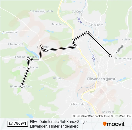 7869/1 Bus Line Map