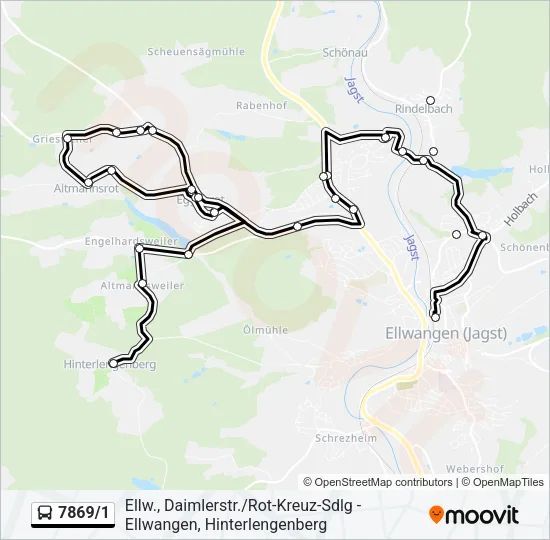 7869/1 Bus Line Map
