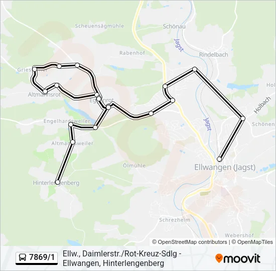 7869/1 Bus Line Map