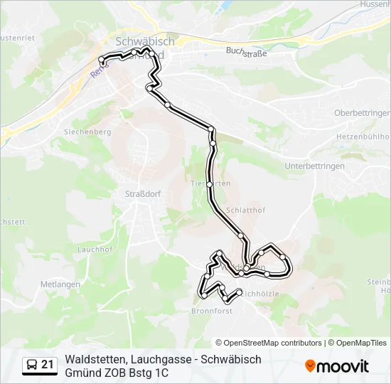 21 Bus Line Map