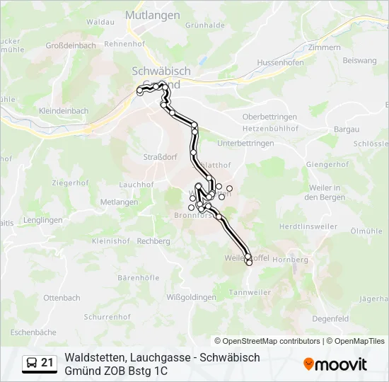 21 Bus Line Map