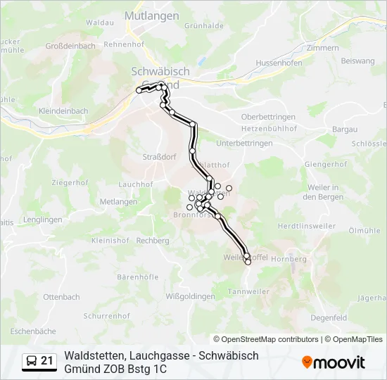 21 Bus Line Map