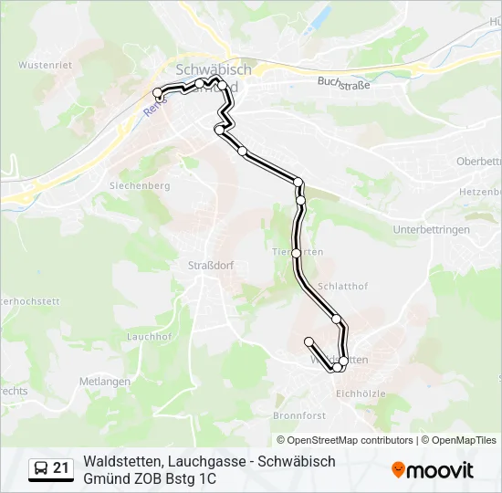 21 Bus Line Map