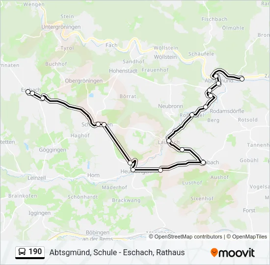 190 Bus Line Map