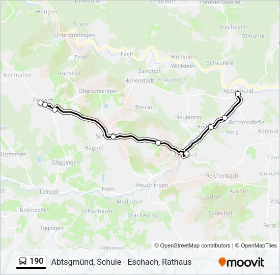 190 Bus Line Map