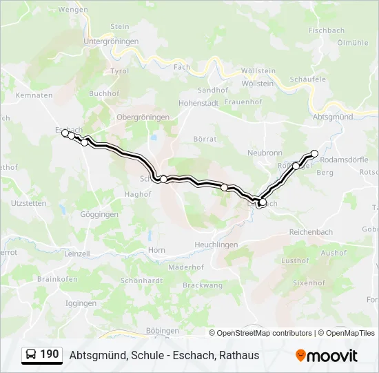 190 Bus Line Map