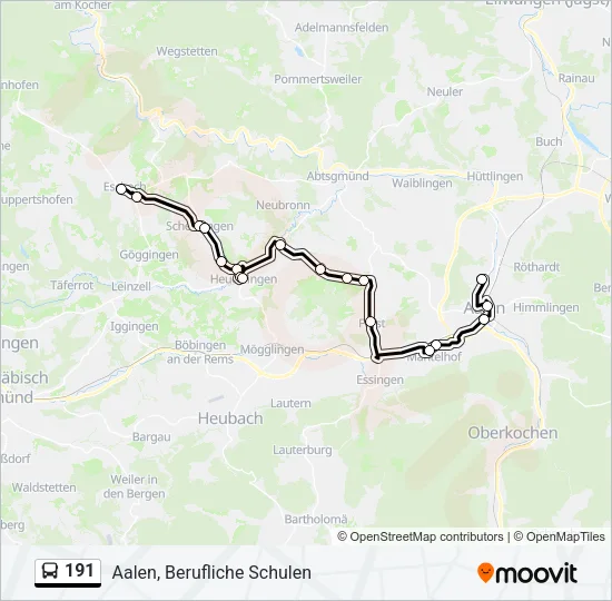 191 Bus Line Map