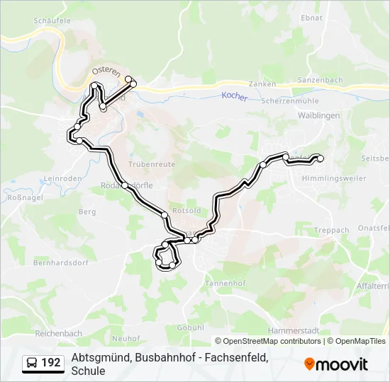 192 Bus Line Map