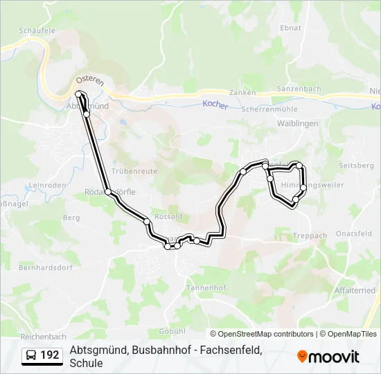 192 Bus Line Map
