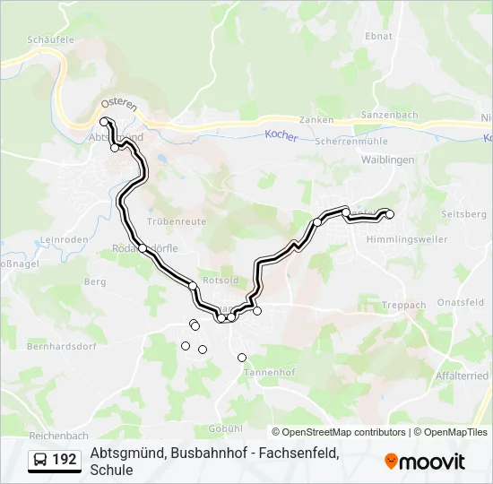 192 Bus Line Map