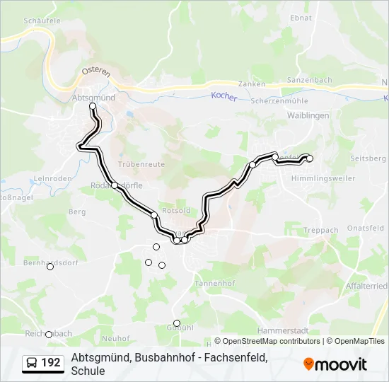 192 Bus Line Map
