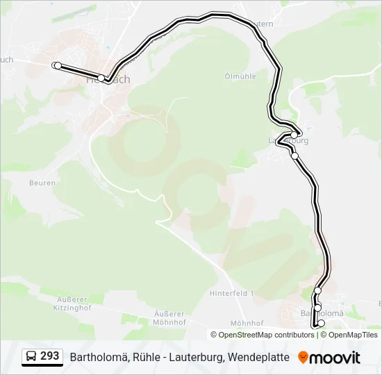 293 Bus Line Map