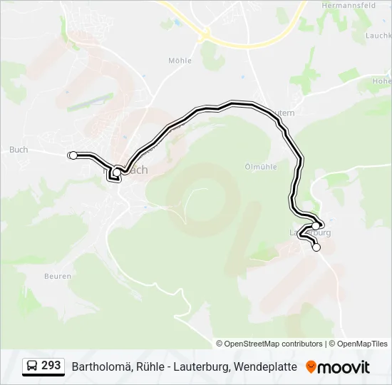 293 Bus Line Map
