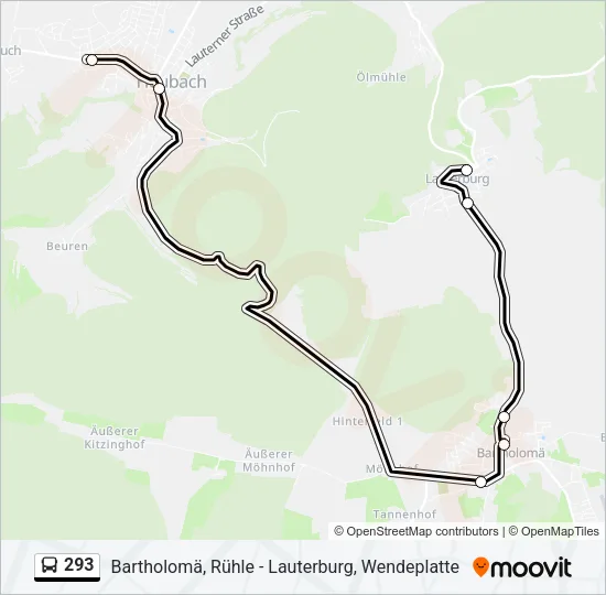 293 Bus Line Map