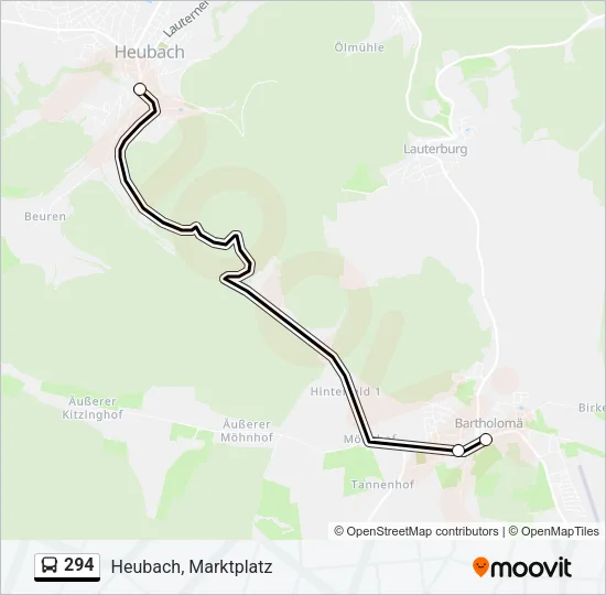 294 Bus Line Map