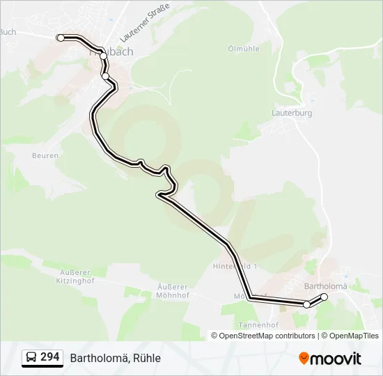 294 Bus Line Map