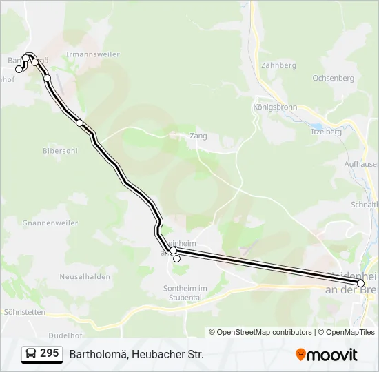 295 Bus Line Map