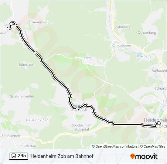 295 Bus Line Map