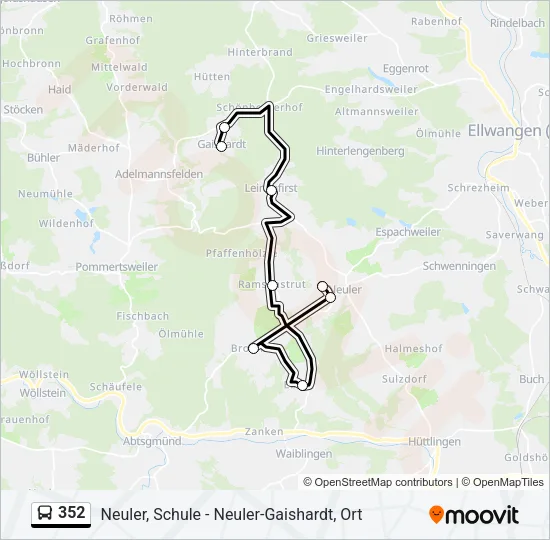 352 Bus Line Map