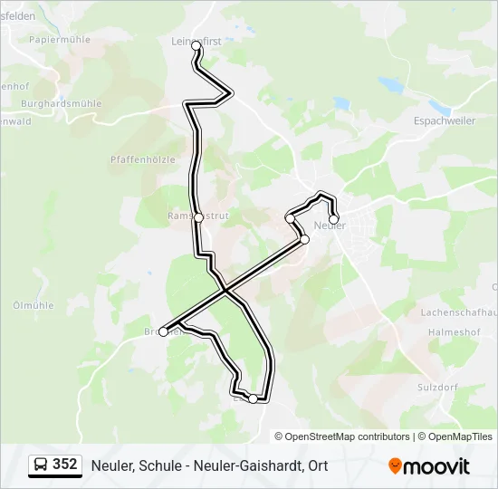 352 Bus Line Map