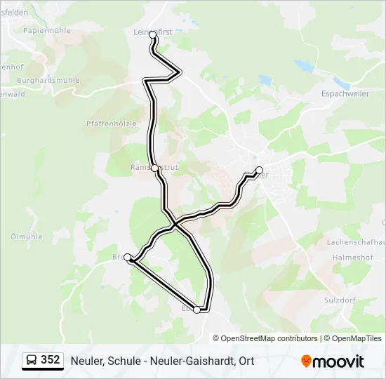 352 Bus Line Map