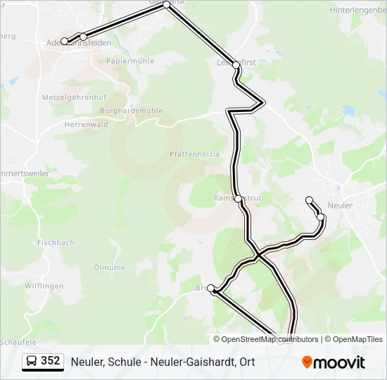 352 Bus Line Map