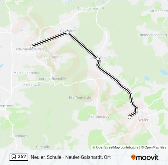 352 Bus Line Map