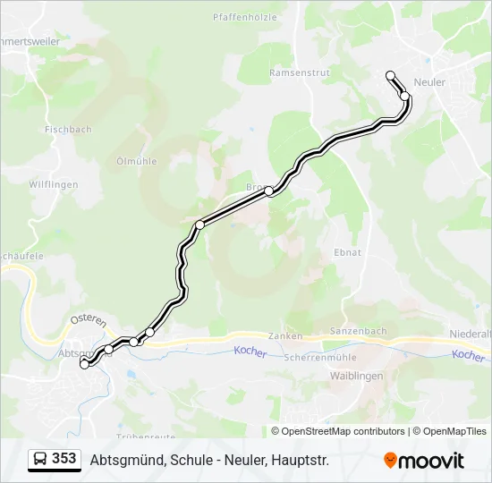 353 Bus Line Map