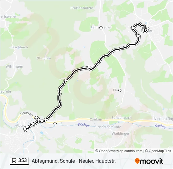 353 Bus Line Map