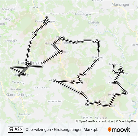 A26 Bus Line Map
