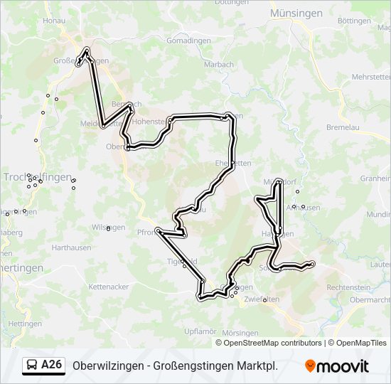 A26 Bus Line Map