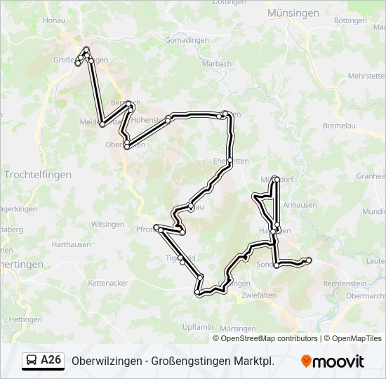 A26 Bus Line Map