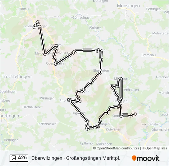A26 Bus Line Map