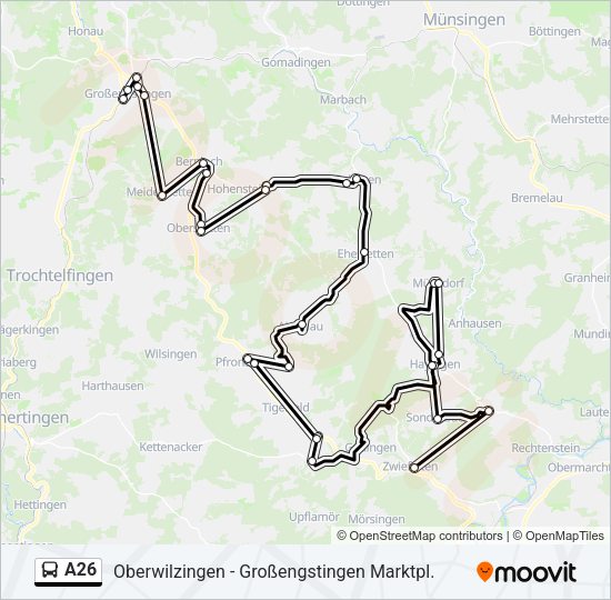 A26 Bus Line Map