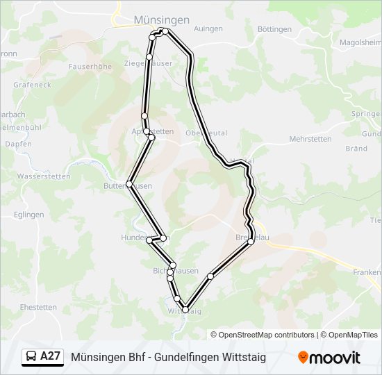 A27 Bus Line Map