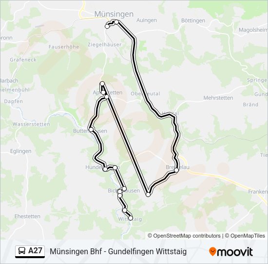 A27 Bus Line Map