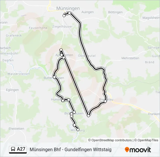 A27 Bus Line Map