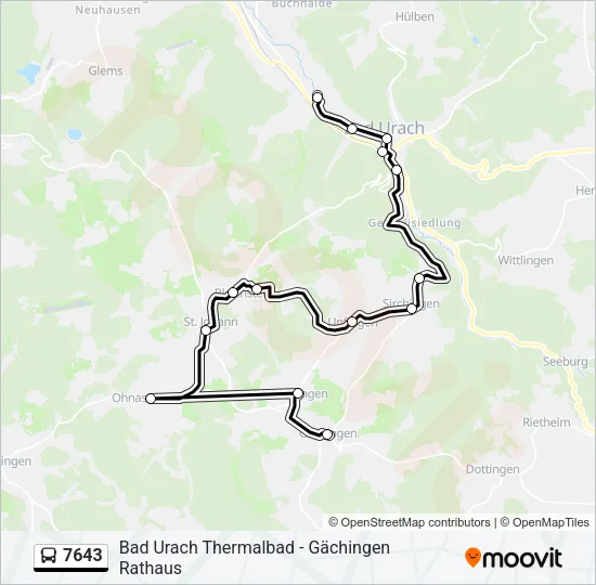 7643 Bus Line Map