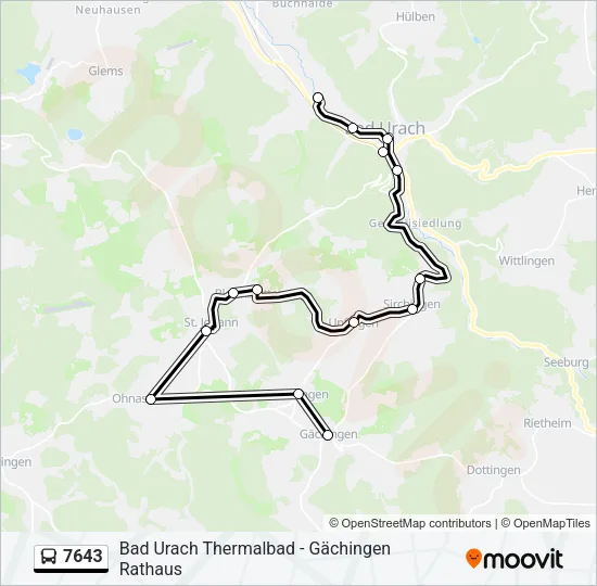 7643 Bus Line Map