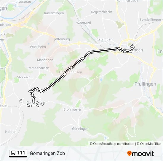 111 Bus Line Map