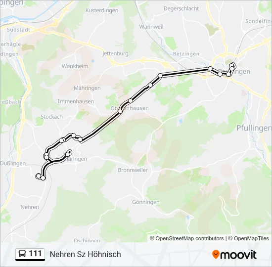 111 Bus Line Map