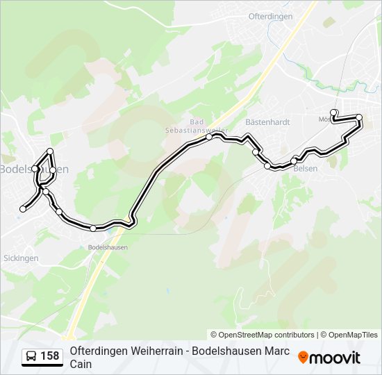 158 Bus Line Map