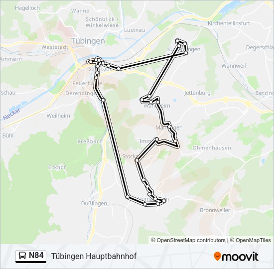 N84 Bus Line Map