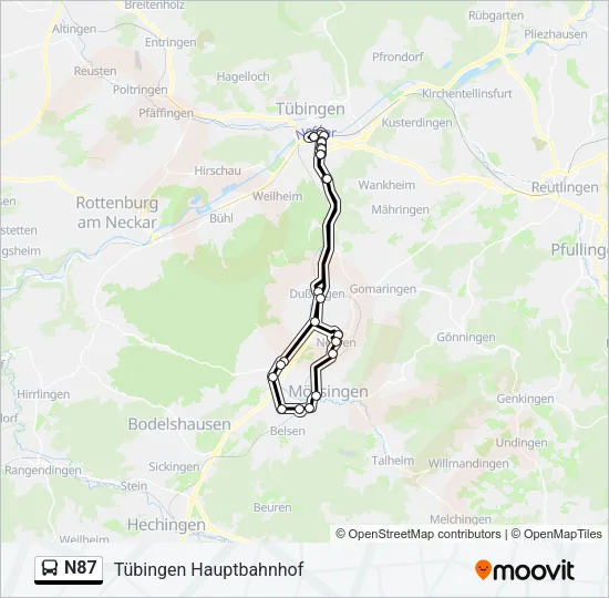 N87 Bus Line Map