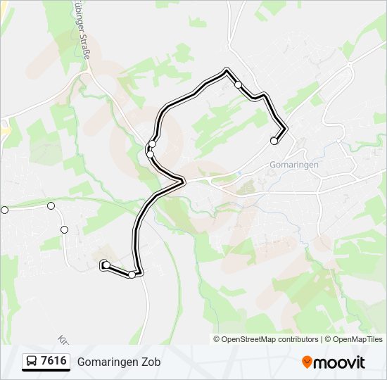 7616 Bus Line Map