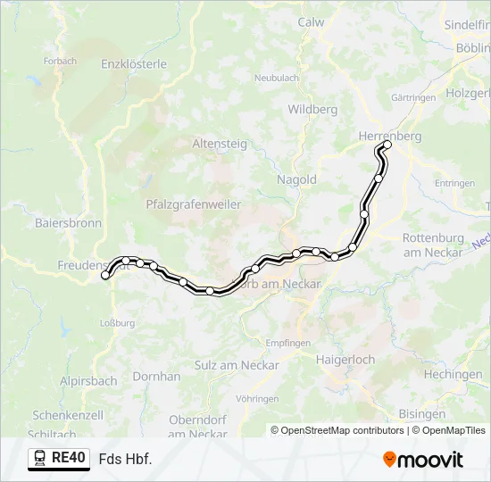 RE40 Train Line Map