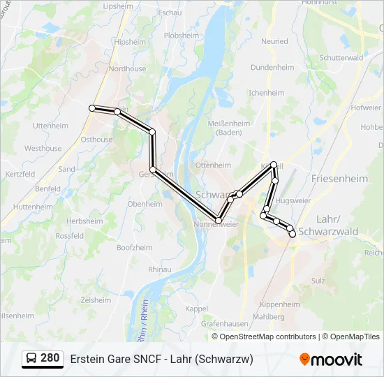 280 Bus Line Map