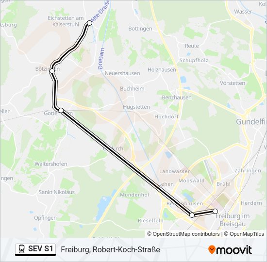 SEV S1 Train Line Map