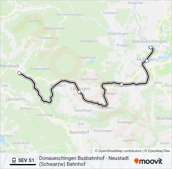 SEV S1 Train Line Map
