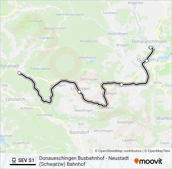 SEV S1 Train Line Map